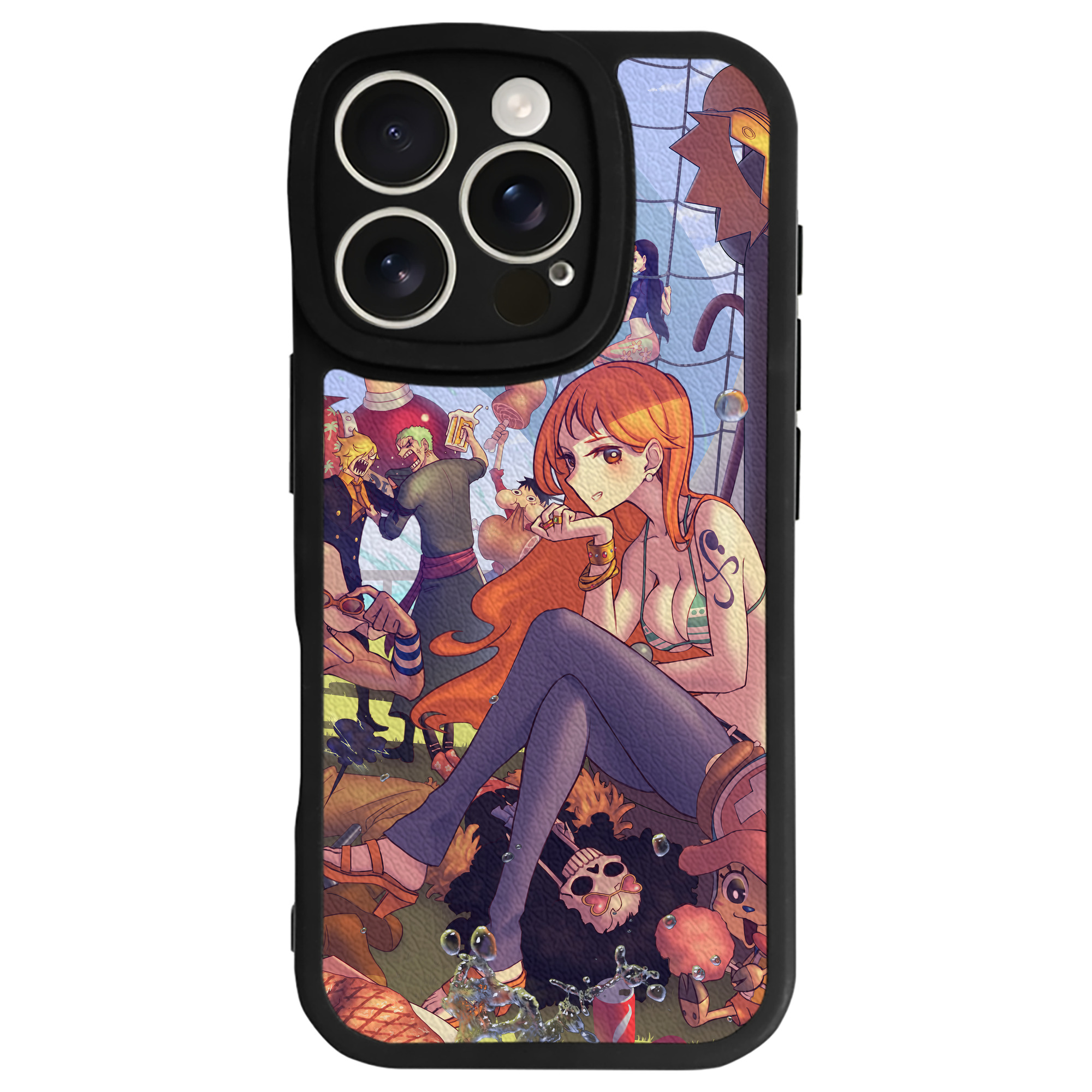 （画像用） ワンピース ONE PIECE 【iPhone 16シリーズ対応】シリコンスマホケース（レザー調） 材質：シリコン